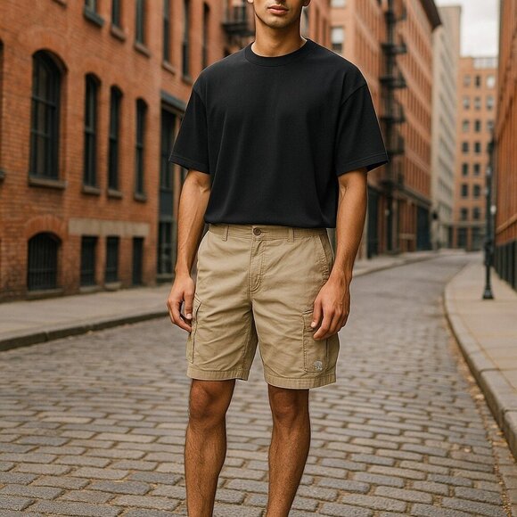 The North Face Mens Size XL Beige Tan Outdoor Hiking Camp Pockets Cargo Shorts - Picture 1 of 16